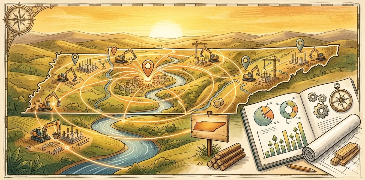 A map with Google business profile sketchbook feeling graphic